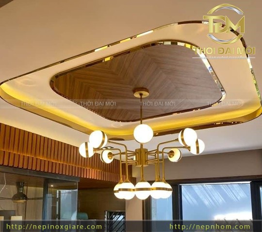 Giải pháp Nẹp inox trang trí trần giúp hoàn thiện hiện đại với shadow gap và cove lighting